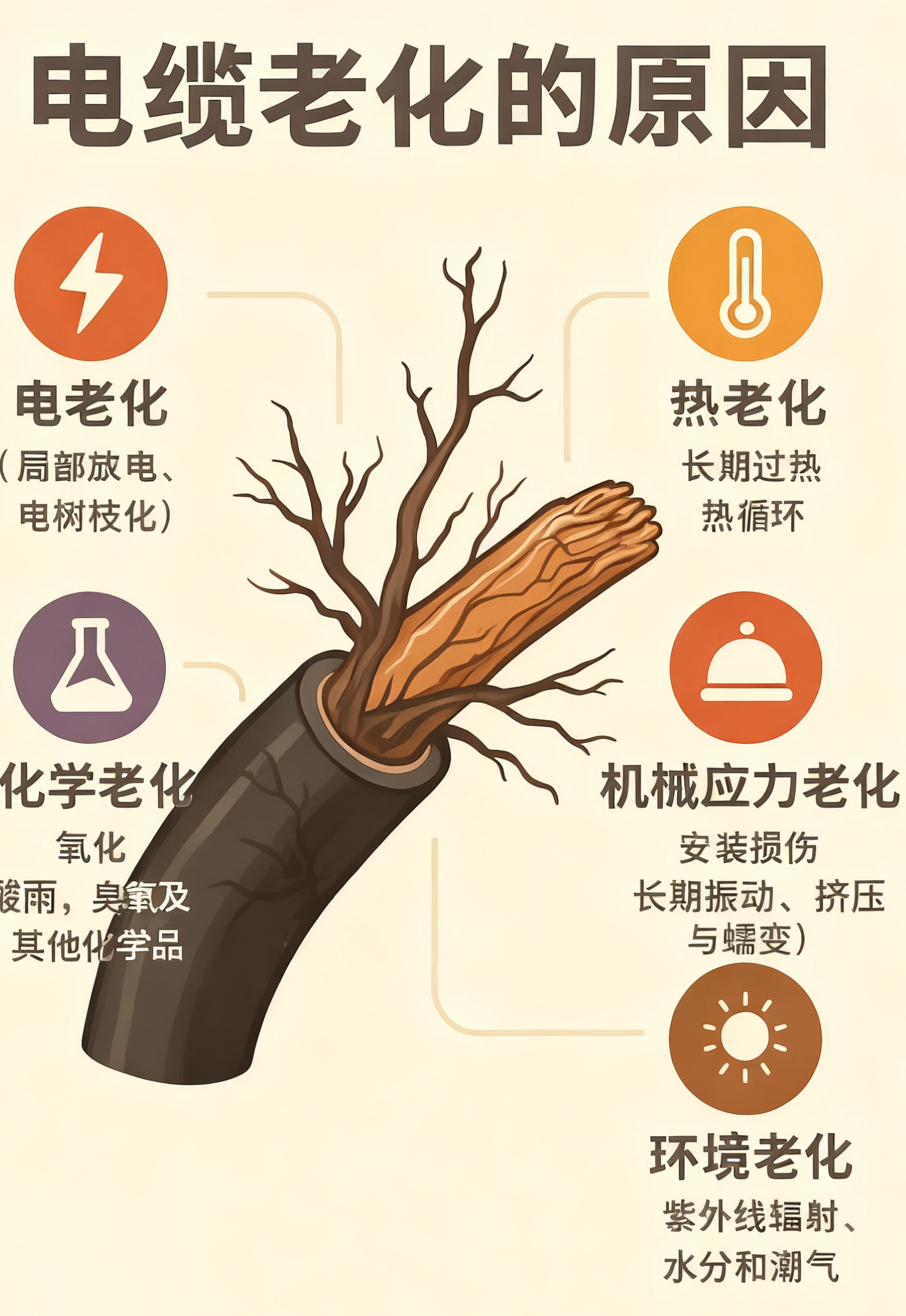 电缆绝缘层为什么会老化？？？？？？？？五个最常见的缘故原由