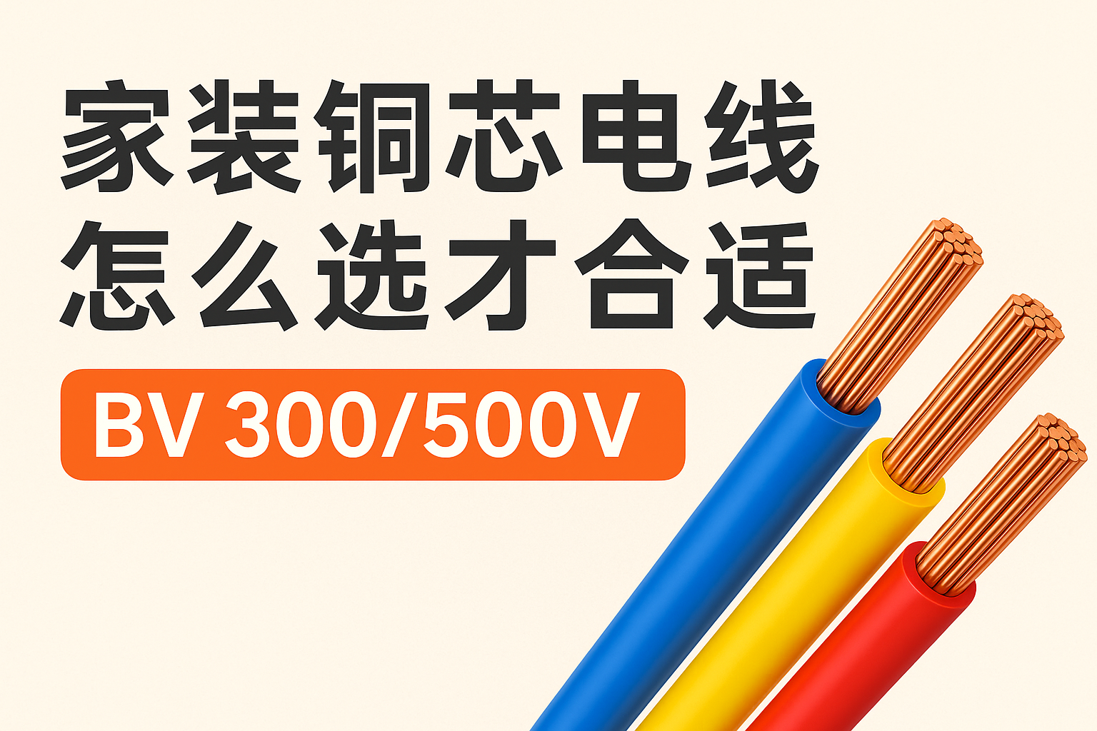 家装铜芯电线怎么选才合适 BV 300/500V ？？？？？